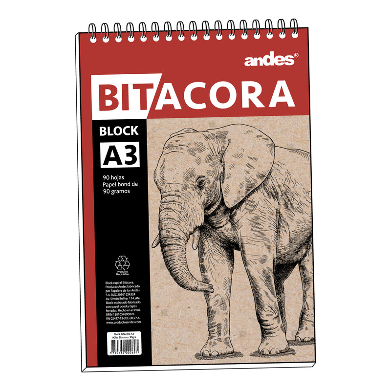 Block Andes Bitacora A3 90H 90Gr T/Dura