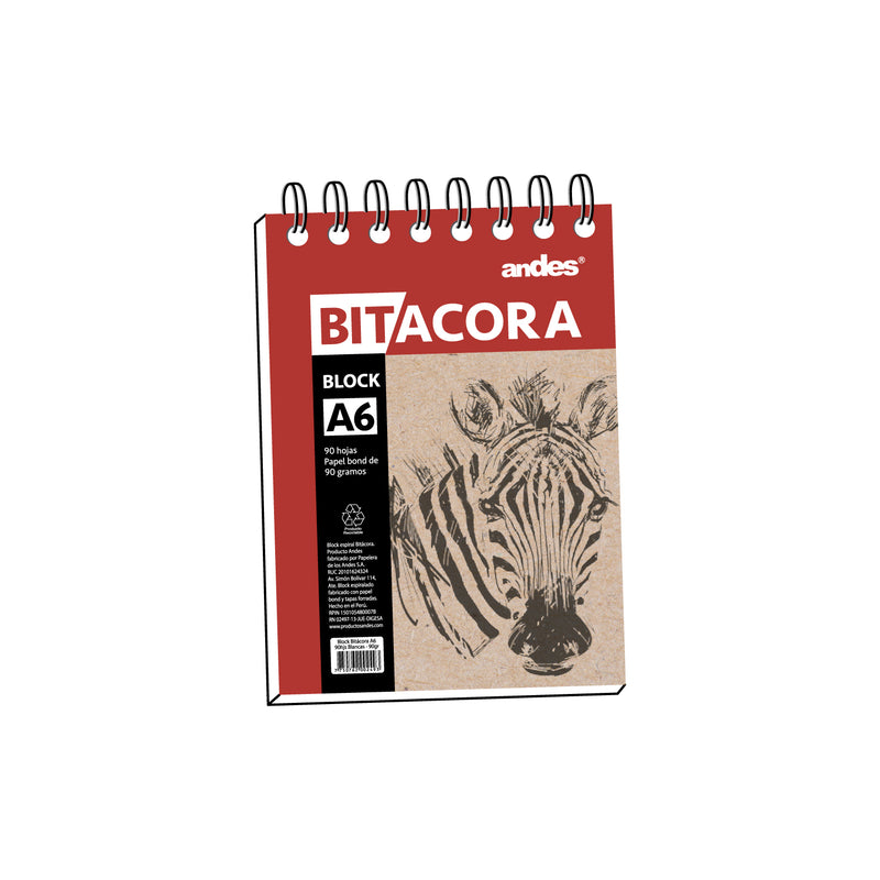 Block Andes Bitacora A6 90H 90Gr T/Dura