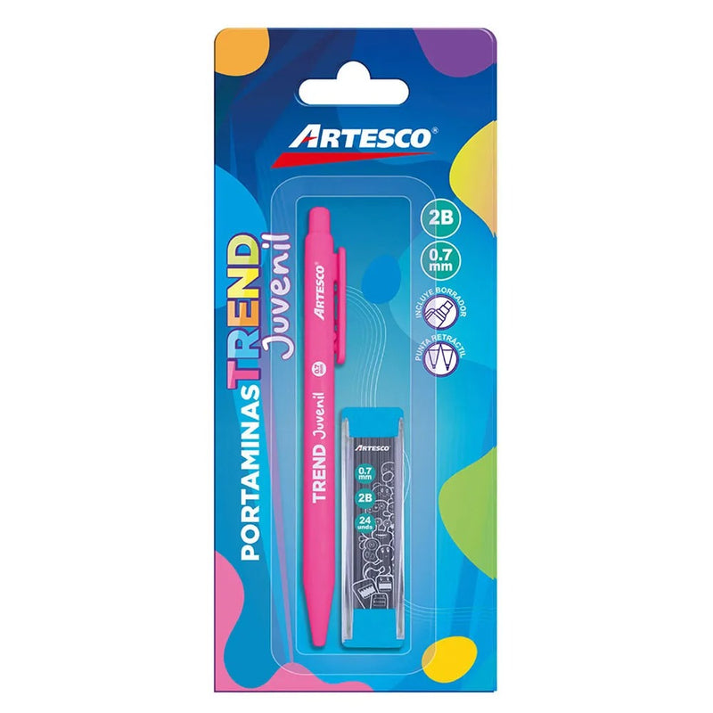 Portaminas Artesco Trend Juvenil 2B 0.7Mm+Minas Blist