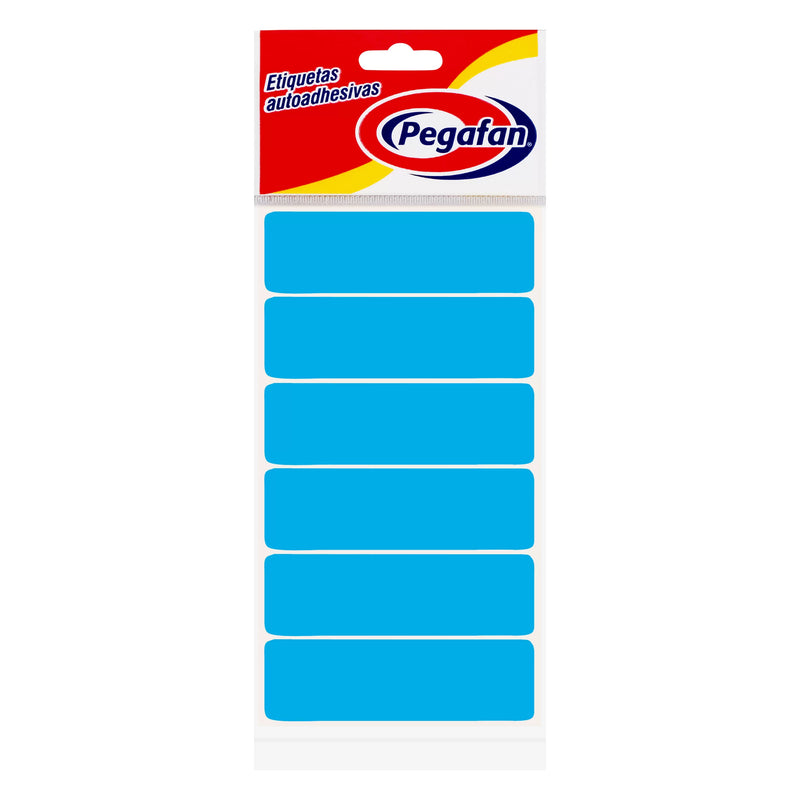 Etiqueta Adhesiva para Oficina y Hogar Pegafan (23.5X76mm) Celeste x100und