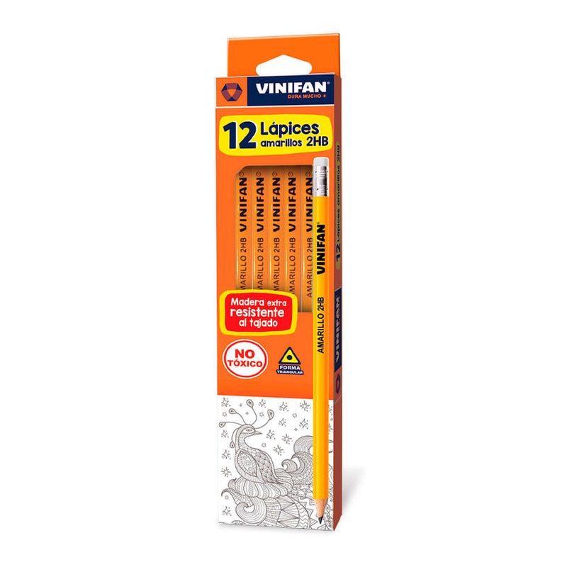 Lapiz Vinifan Amarillo 2HB Cajita x 12