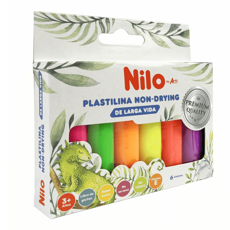 Plastilina Nilo Arti Creativo (Tnil-Nddbx6N)Neon Dryin Cjax6
