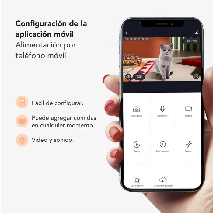 Dispensador/Comedero Xphere Automático con cámara y WiFi para Mascotas