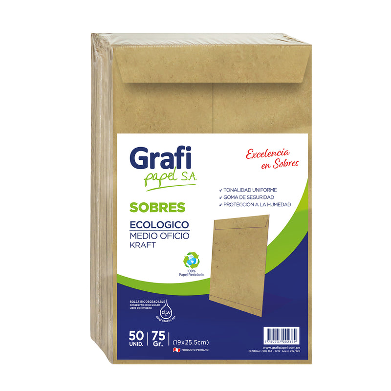 Sobre Grafipapel Ecologico 1/2 Oficio (X50)