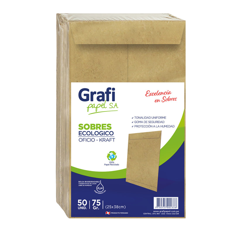 Sobre Grafipapel Ecologico Oficio 75Gr (X50)