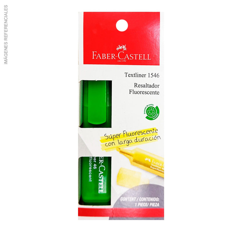 Resaltador Faber (154669) Textliner 1546 Verde Bl Ctn X1