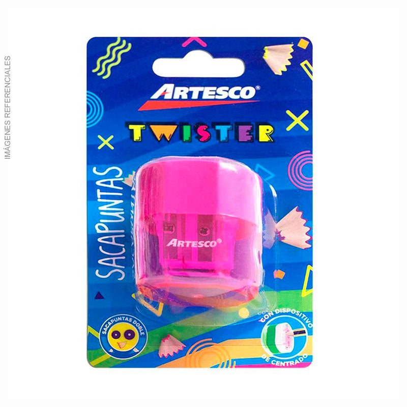 Tajador Artesco Plastico Doble Con /Deposito Twister Blis