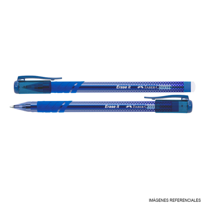Bolígrafo Faber  borrable Erase It azul