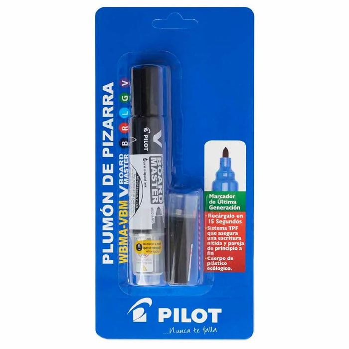 Plumón Para Pizarra Recargable Blister Pilot Negro + Tinta