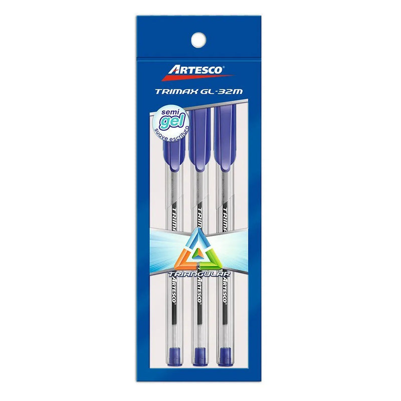 Bolígrafo Artesco(7070408) Trimax Gl-32M (X3) Uni (Az) Blis