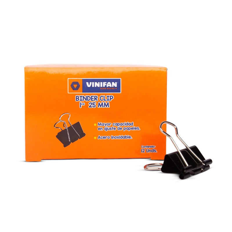 Binder Clip Vinifan 1'' (25Mm) Caja x12