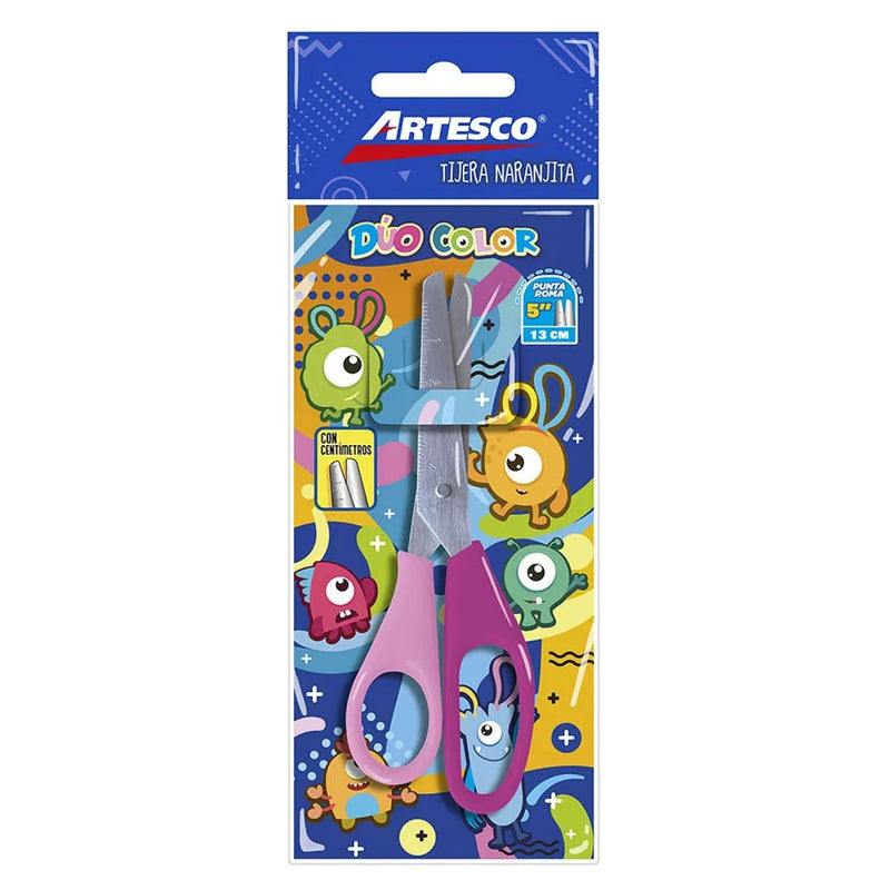 Tijera Artesco Escolar La Naranjita Duo Color 5"