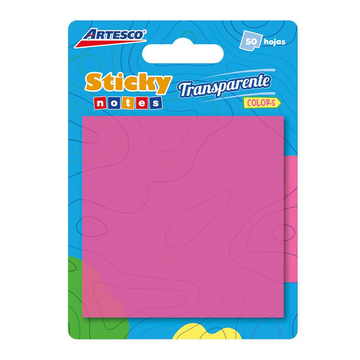 Nota Artesco Adhesivas Transparente 3X3 50H Fucsia (654)