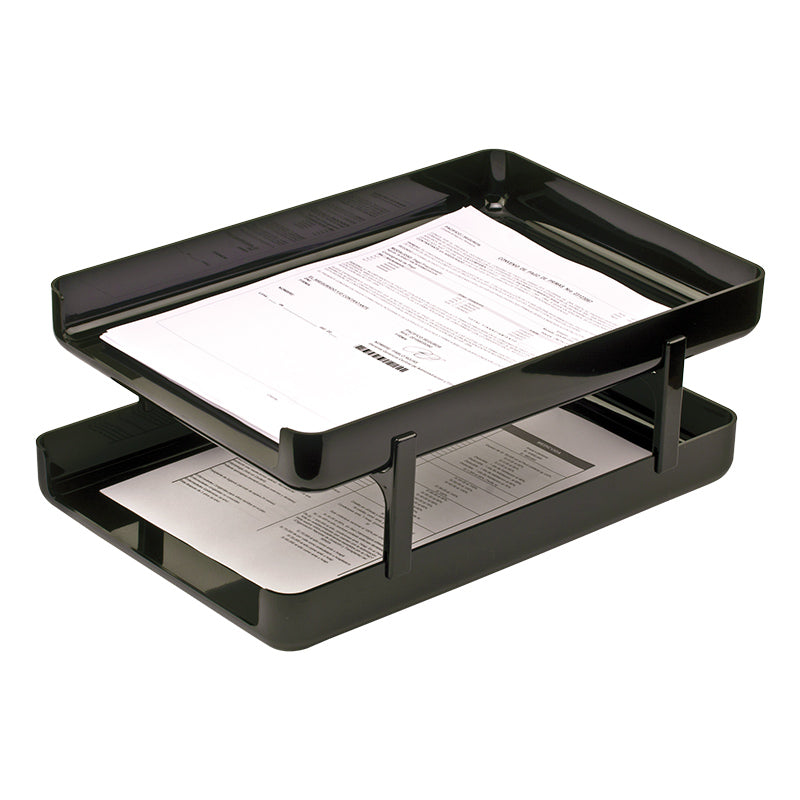 Bandeja Artesco Acrilica 2 Pisos Negro