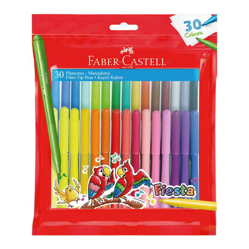 Plumón Faber Castell Fiesta Punta Delgada x30
