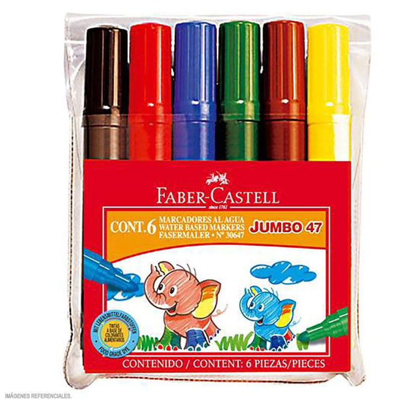 Plumón Faber Castell Jumbo 47 Estuche x6