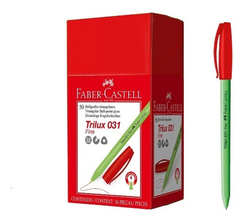 Boligrafo Faber Trilux T/Sec (031) P/Fina 0.8Mm Rojo x 1 und