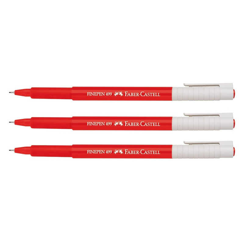 Plumon Faber Fine Pen (499) Punta Extra Fina 0.4mm Color Rojo