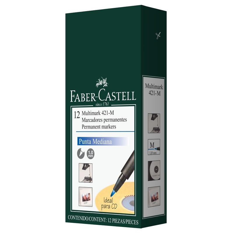 Plumon Faber Permanente Multimark (421F) P/Fina 0.8Mm Azul