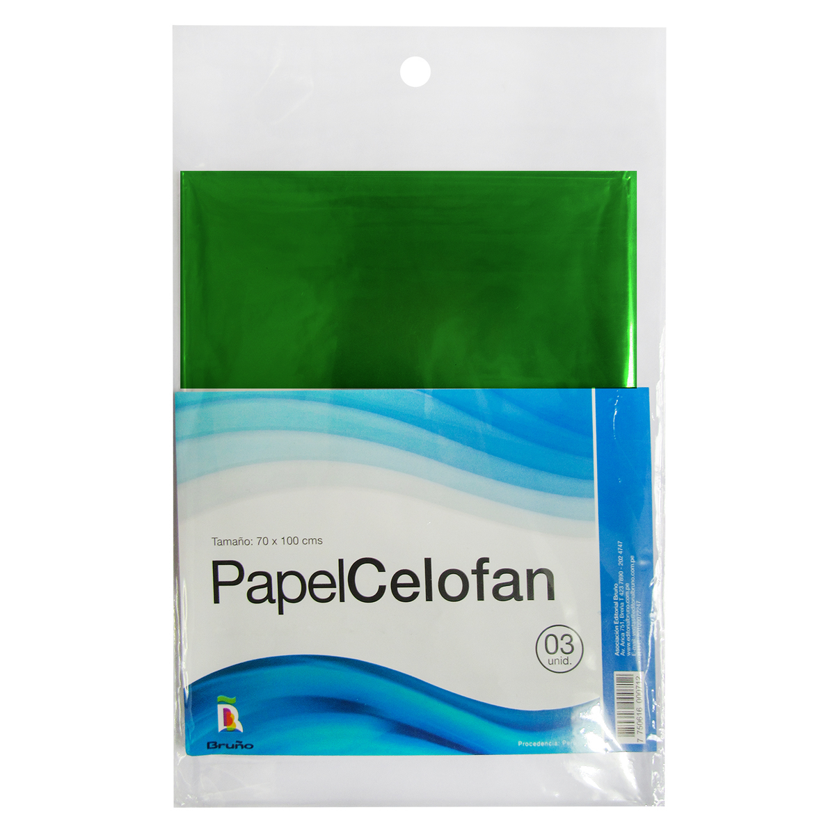 Papel Celofan (X3) Verde — Comercial Li