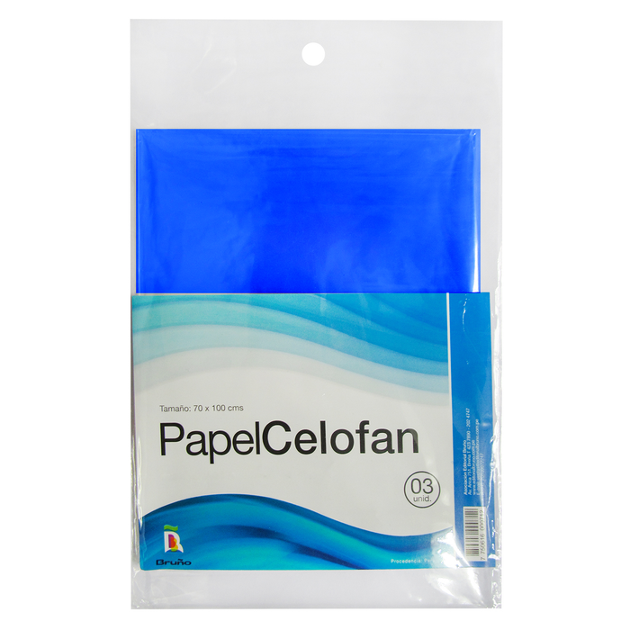 Papel Celofan (X3) Azul