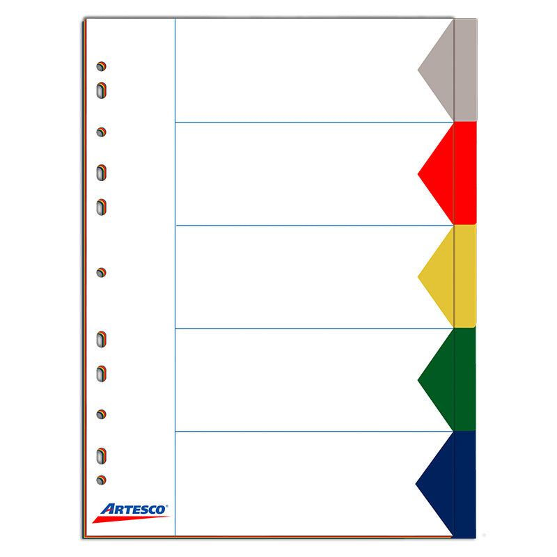 Separadores Artesco D/Plast A4 (5Div) Color