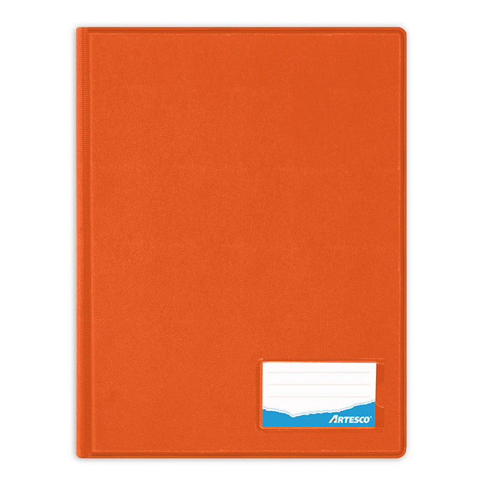 Folder Artesco D/Plast Doble Tapa A4 C/Gusano Naranja