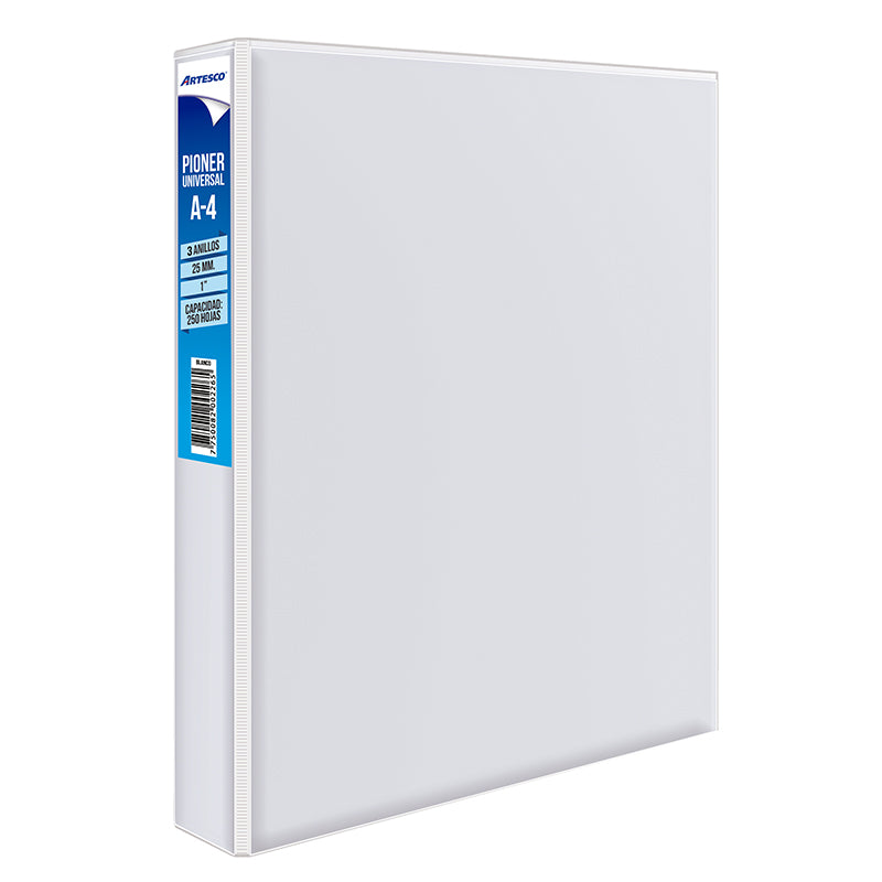 Pioner Artesco Universal A4 3 Anillos 25Mm (250Hjs) Blanco