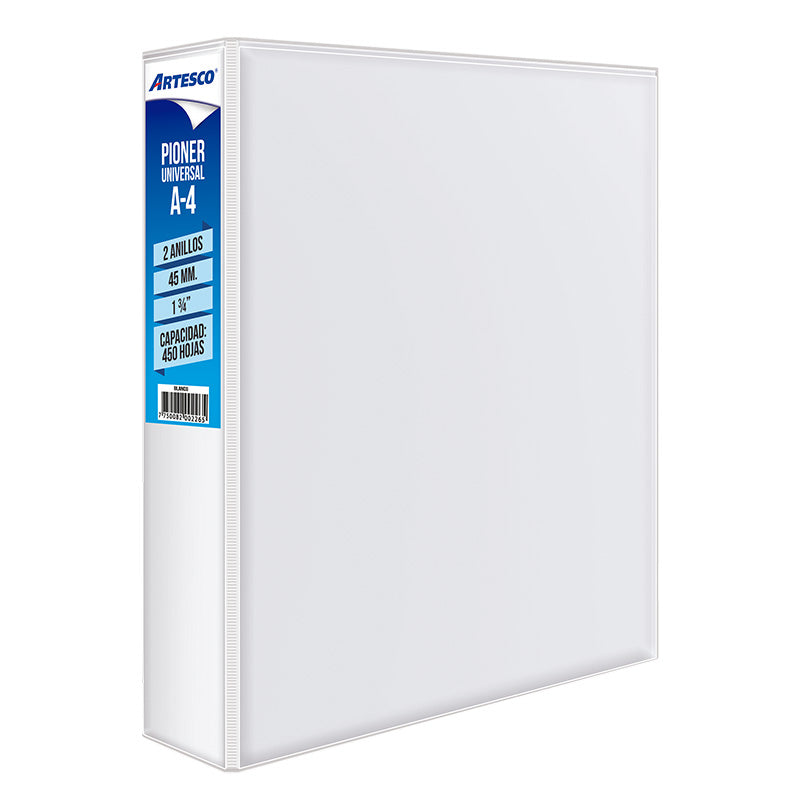 Pioner Artesco Universal A4 2 Anillos 45Mm (450Hjs) Blanco