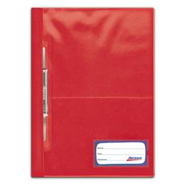 Folder Artesco D/Plast Tapa Transp A4 C/Fast Rojo