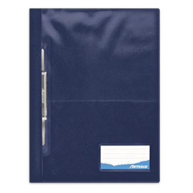 Folder Artesco D/Plast Tapa Transp Ofic C/Fast Azul Marino