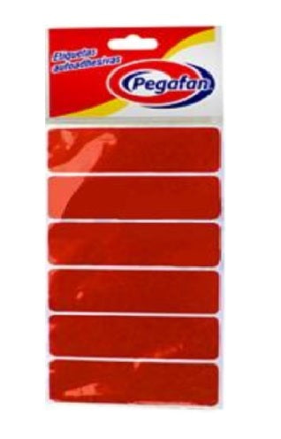 Etiqueta Adhesiva para Oficina y Hogar Pegafan (23.5X76mm) Rojo Fosforesce x100und