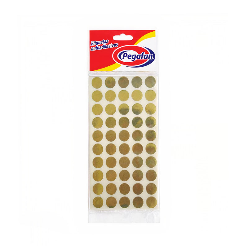 Etiqueta Adhesiva Pegafan Circular (13mm) Dorado x500und