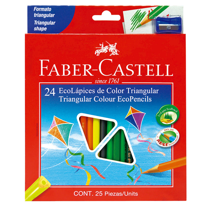 Colores Faber Castell Delgados Triangulares Largos x24