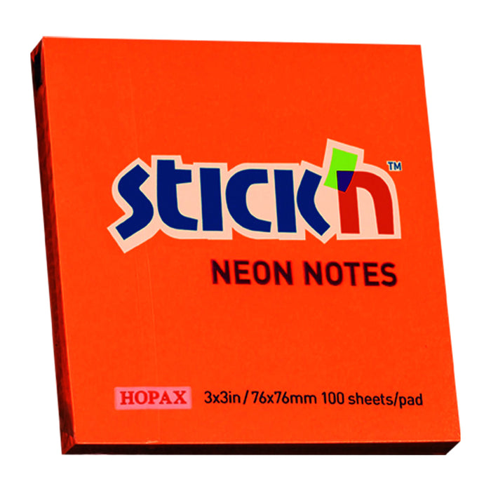 Notas Stick'N (21164) 3X3" (100Hjs) Naranja Neon