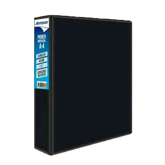Pioner Artesco Universal A4 3 Anillos 45Mm (450Hjs) Negro