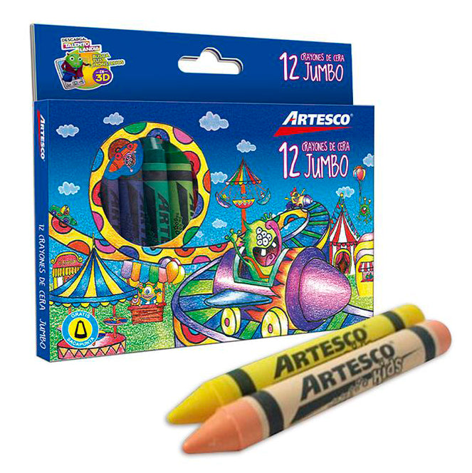 Crayones Artesco de Cera Jumbo x12