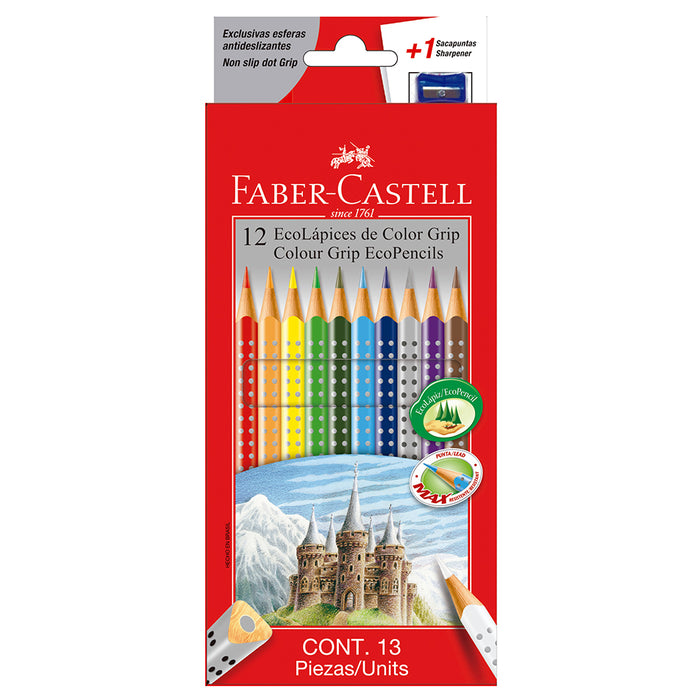 Colores Faber Castell Delgados Largos con Grip x12