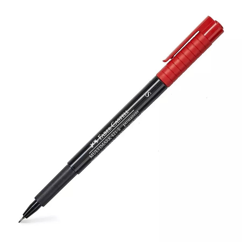Plumon Faber Permanente Multimark (421s) P/Sup.Fina Rojo