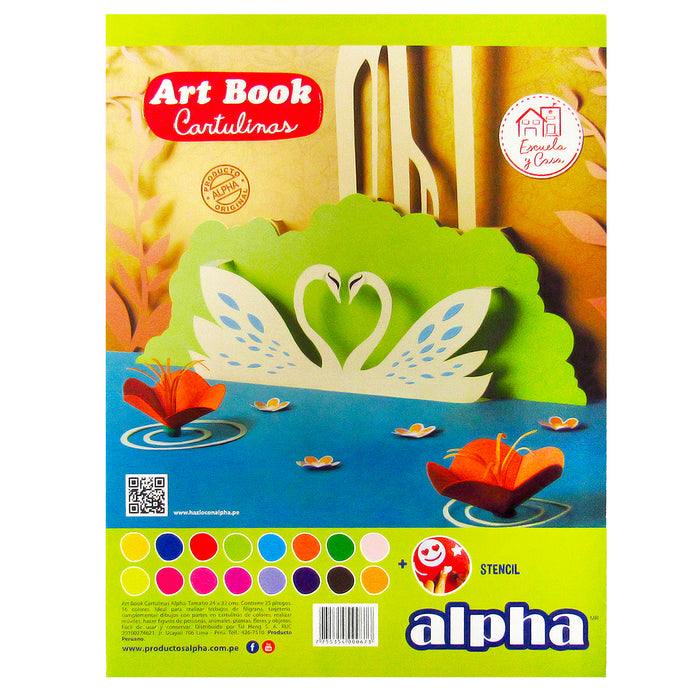 Block Alpha Art Book de Cartulina de Colores (25Hjs)