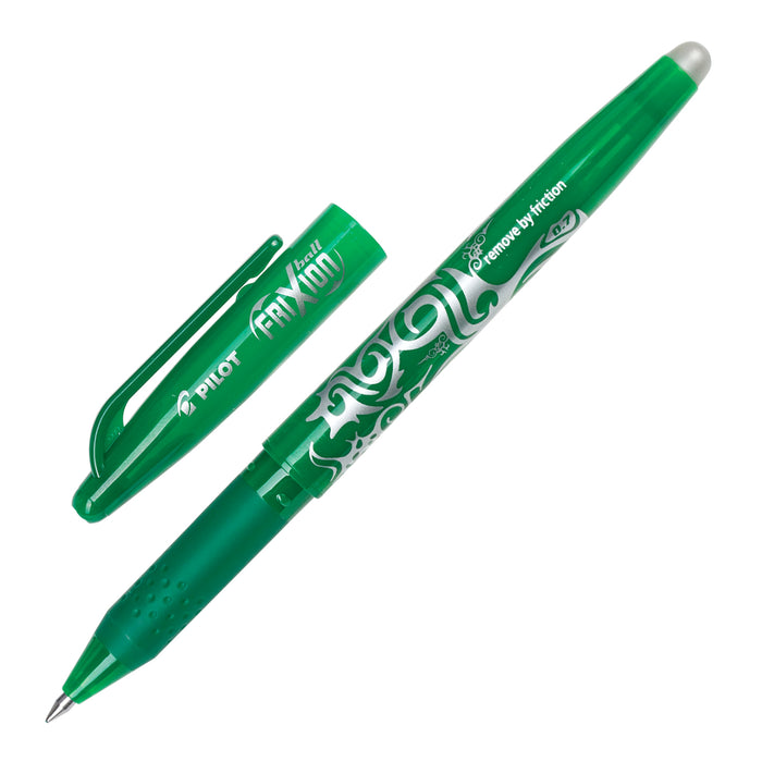 Boligrafo borrable color verde con goma de borrar 0.7 mm