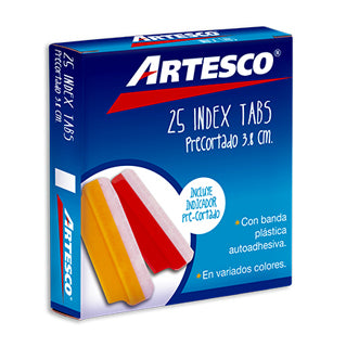 Index Tabs Artesco Precortado (1 1/2x3.8cm)(X25) Cristal