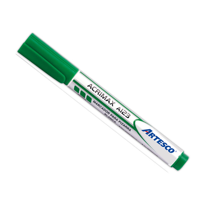 Plumon Artesco Acrimax (A123) Para Pizarra Con Clip Color Verde
