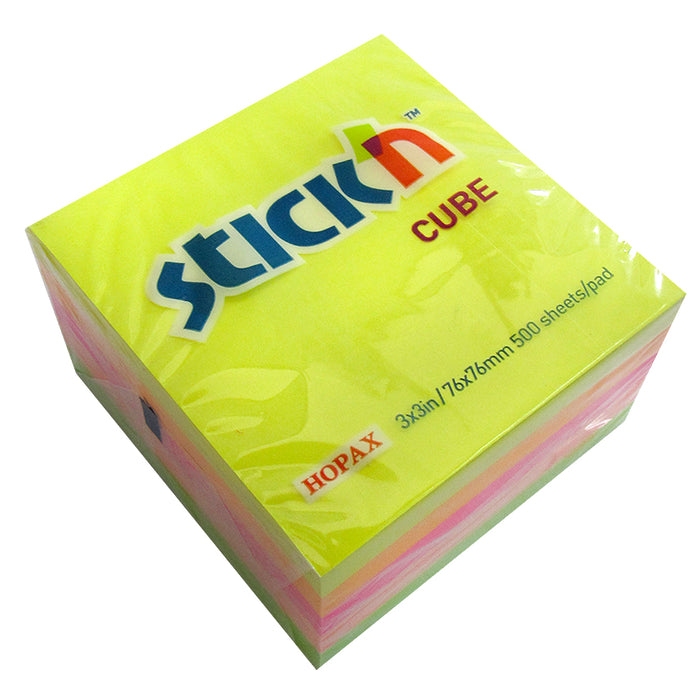 Notas Stick'n 3x3" Cubo (21012) (500hjs) Neon Surtido