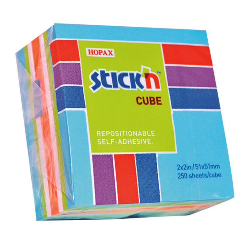 Notas Stick'N 2X2" Mini Cubo (21337/21535) (250Hjs)Azul Neon