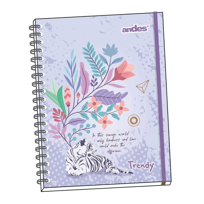 Cuaderno Andes Espiral A4 (50374) Tapa Dura Trendy (160Hjs) Cuadriculado