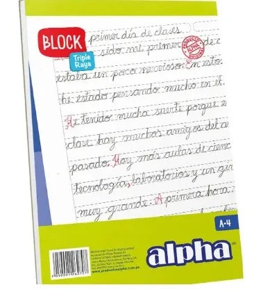 Block Alpha A4 Perforado (50Hjs) Triple Raya