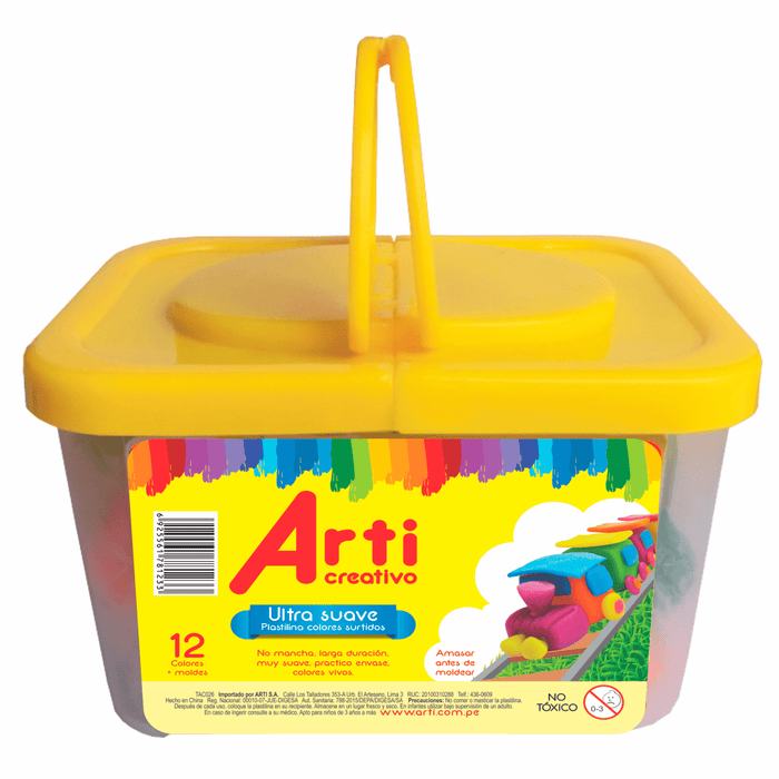 Pasta para Moldear Arti Creativo Plastilina + Moldes x12