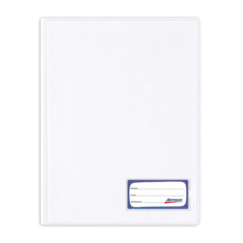 Folder Artesco D/Plast Doble Tapa A4 C/Gusano Blanco