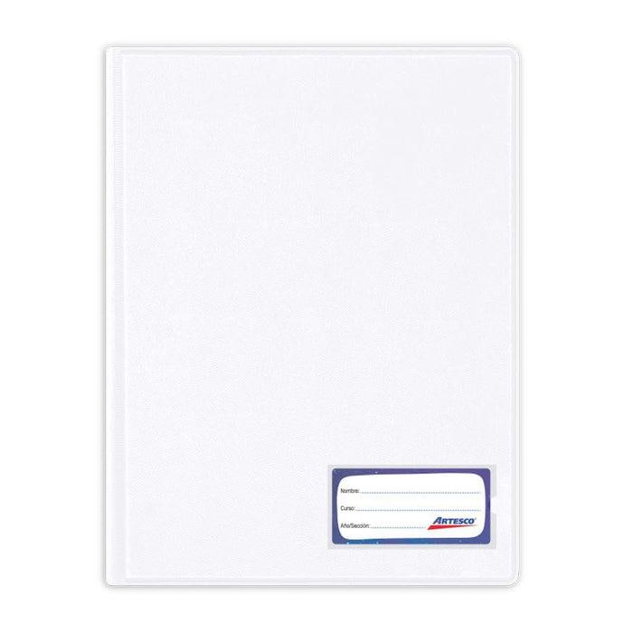 Folder Artesco D/Plast Doble Tapa Ofic C/Gusano Blanco